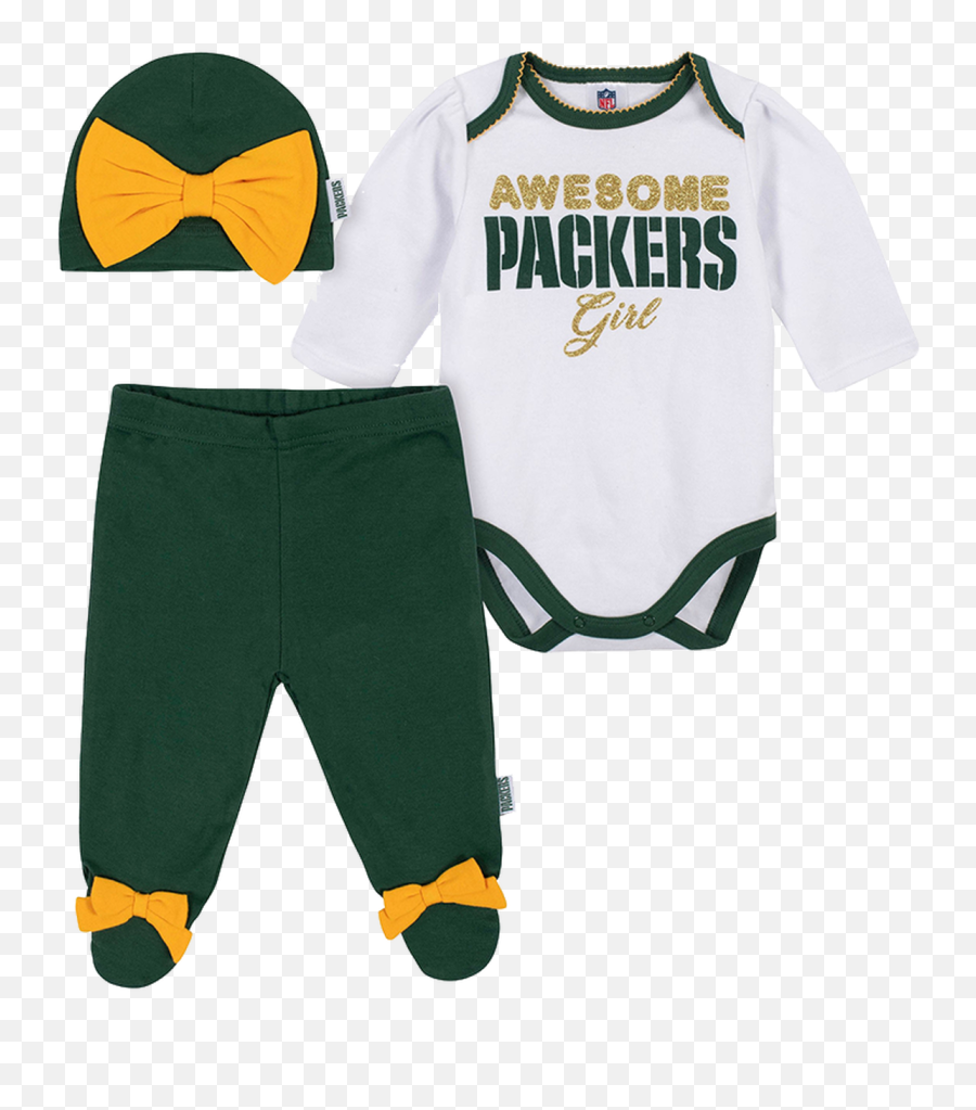 Awesome Packers Girl Creeper Pants And Hat Set - Green Bay Packers Emoji,Creeper Png