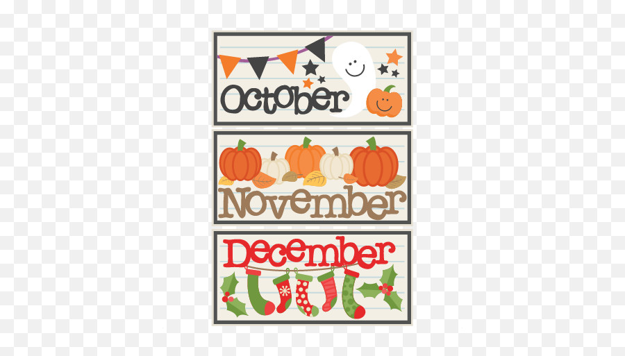 Svg Scrapbook Cut File Cute Clipart - October November December Emoji,November Clipart