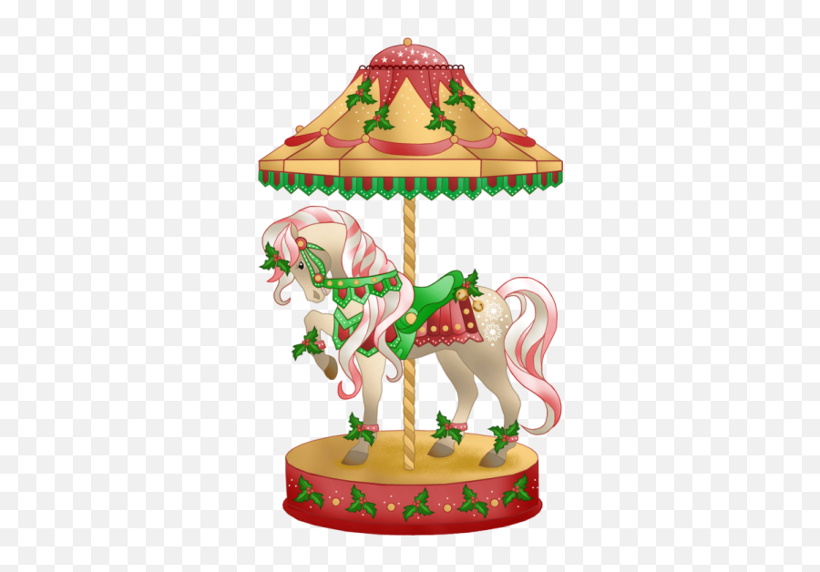 Christmas Clipart - Carousel Horse Moving Christmas Emoji,Carousel Clipart