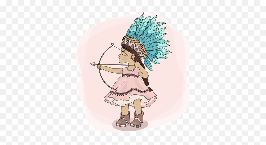 Premium Pocahontas Hunt Indian Princess Hero Illustration Download In Png U0026 Vector Format - Pocahontas Indian Feathers Vector Emoji,Pocahontas Png