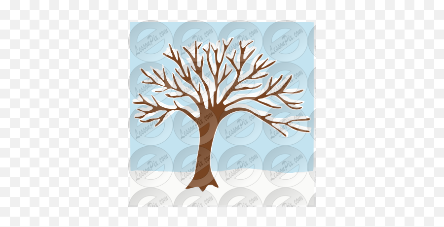 Winter Tree Stencil For Classroom - Tree Emoji,Winter Tree Clipart