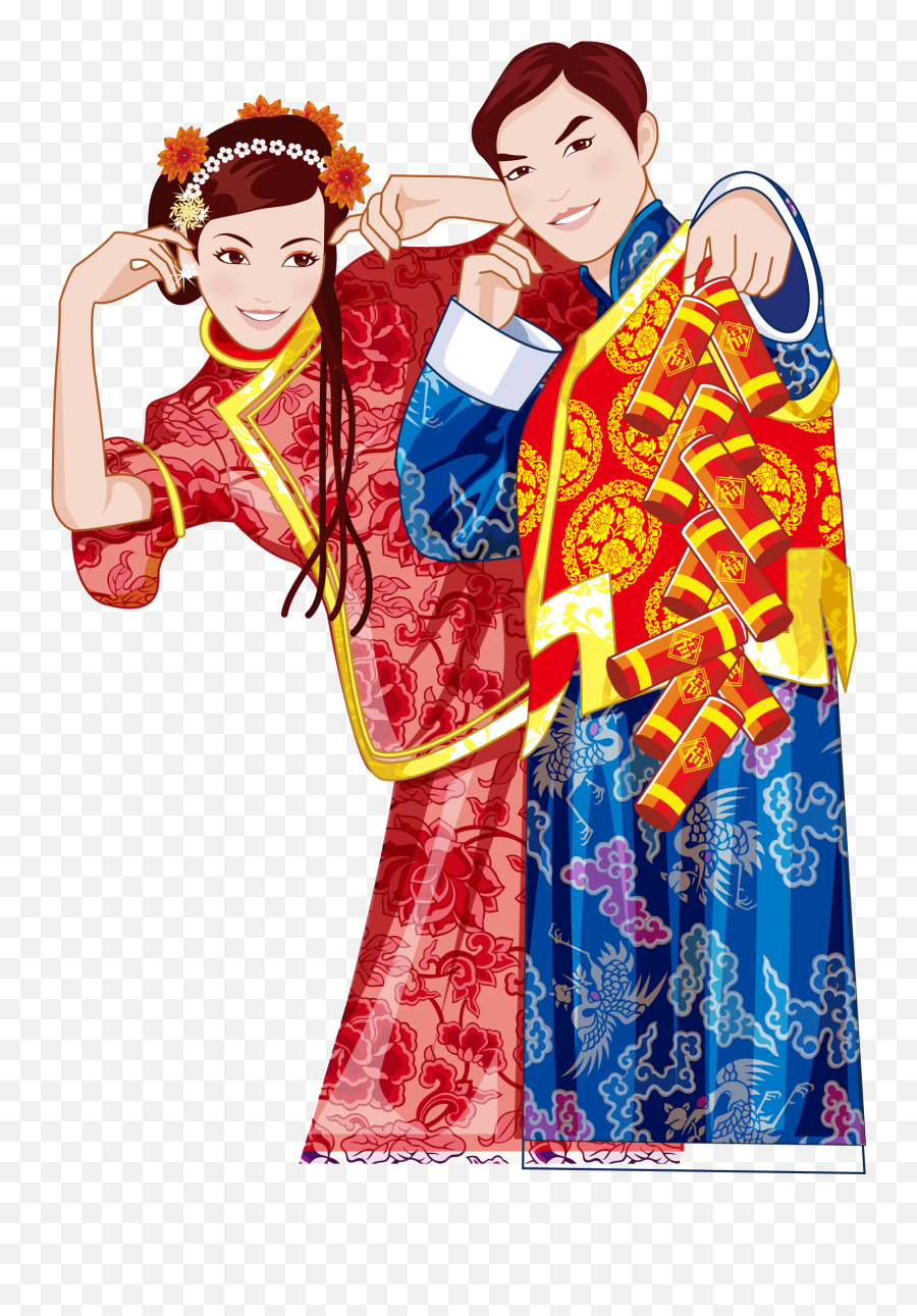 Chinese Traditional Bride And Groom - Firecracker Bride Emoji,Firecracker Clipart