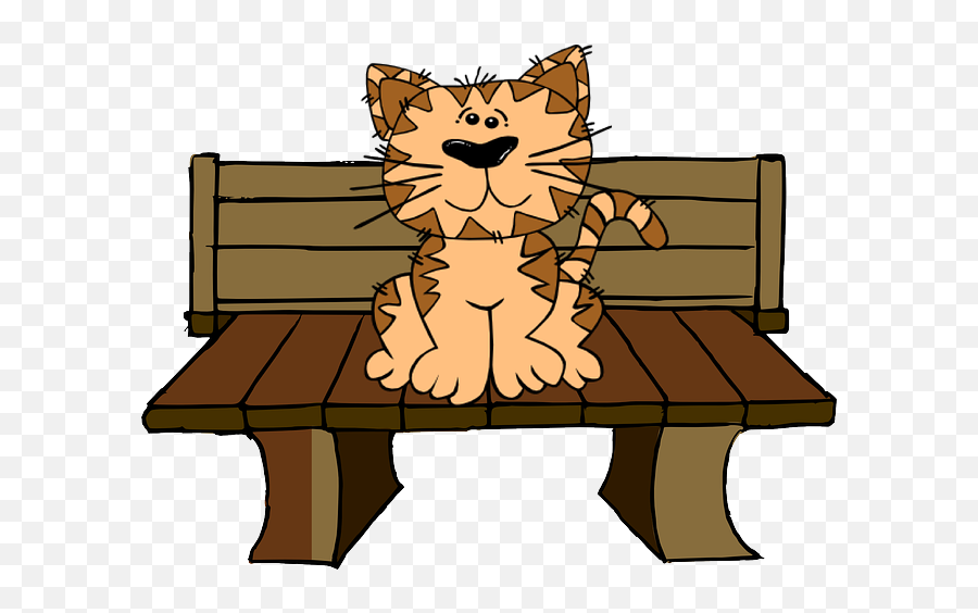 Cat Bench Sit - Free Vector Graphic On Pixabay Chair Clipart Emoji,Bench Clipart