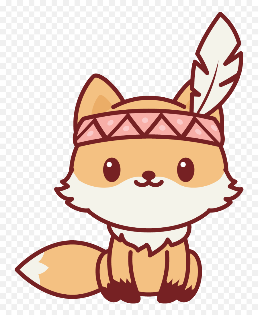 Native American Nerdy Fox Clipart - Full Size Clipart Kawaii Fox Emoji,Fox Head Clipart