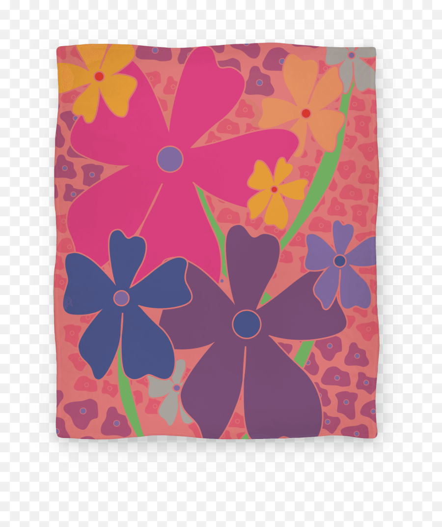Pink Happy Flowers Pattern Blankets Lookhuman - Rug Emoji,Flower Pattern Png