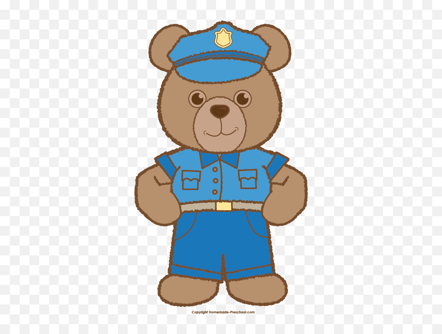 Teddy Bear Police Cartoon Transparent - Police Teddy Bear Clipart Emoji,Police Clipart