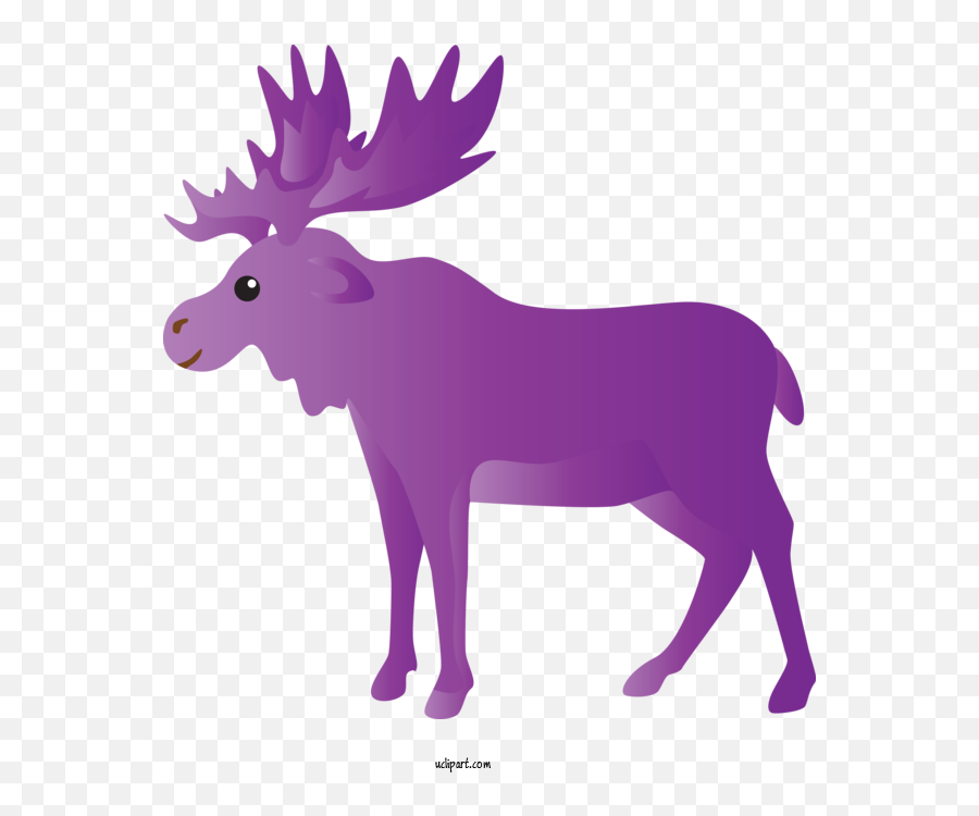 Animals Purple Moose Reindeer For Emoji,Moose Clipart