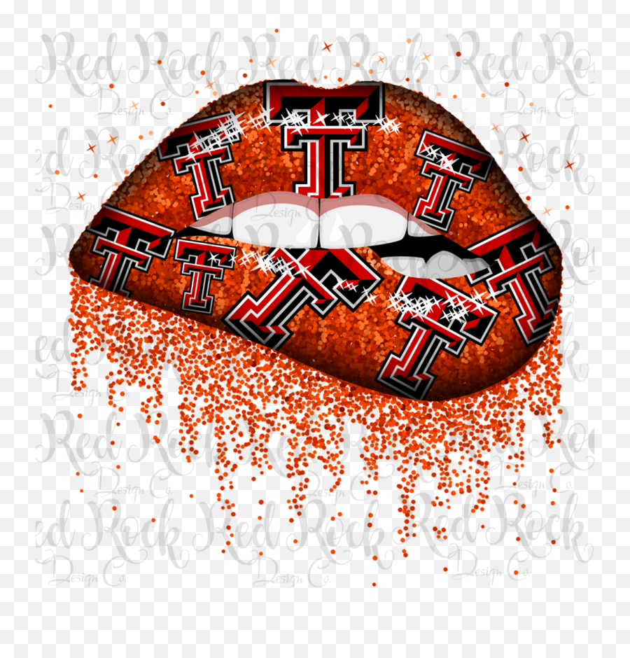 Texas Tech Glitter Lips - Texas Tech Emoji,Texas Tech Logo