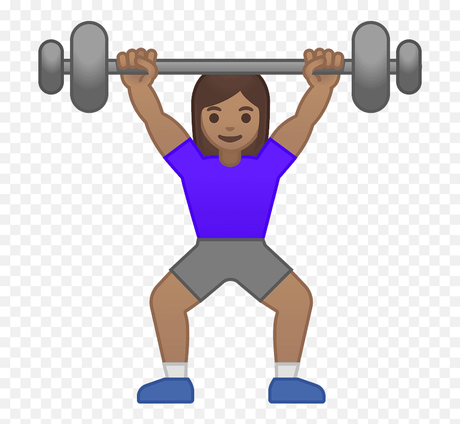 Woman Lifting Weights Emoji Clipart - Woman Lifting Weights Emoji,Weightlifting Clipart