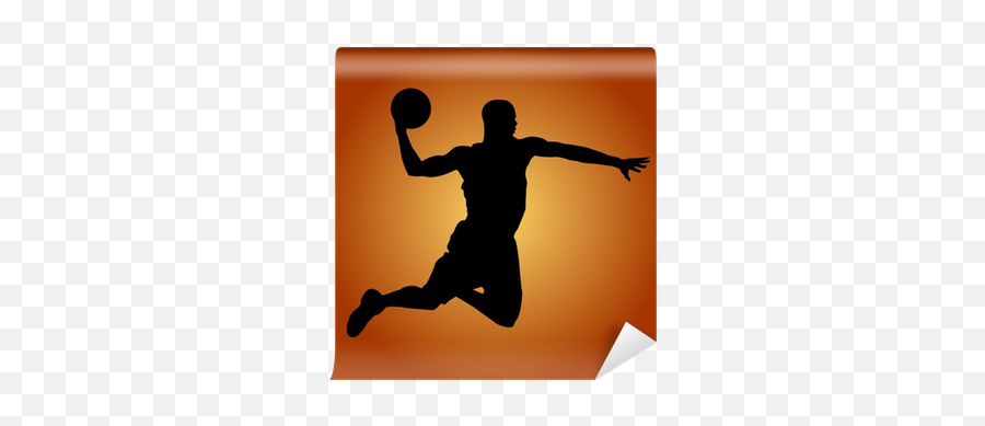 Basketball Player Jumping Silhouette Wall Mural U2022 Pixers - We Live To Change Basketball Silhouette Clipart Emoji,Basketball Player Silhouette Png