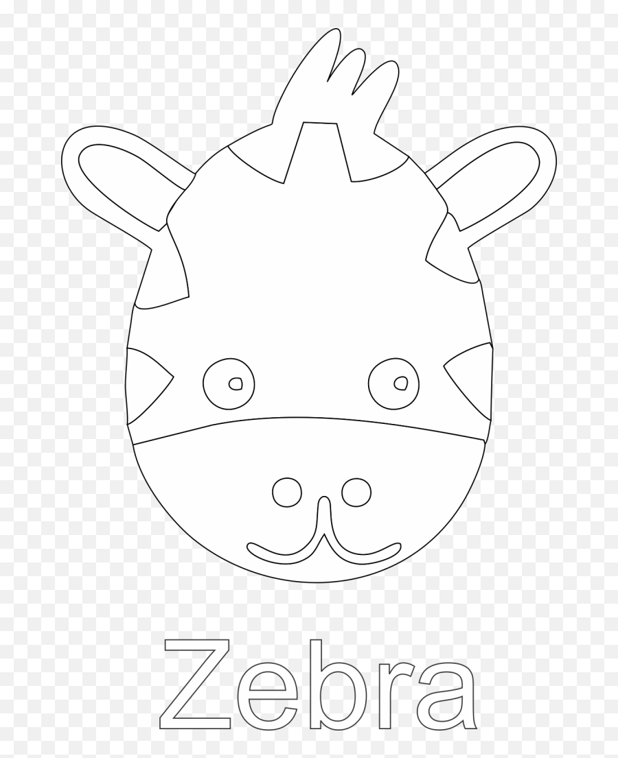 Zebra Face Line Art Black And White - Zebra Face Clipart Black And White Emoji,Zebra Clipart Black And White