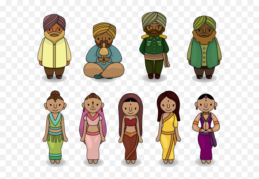 Download Indians Drawing India Cartoon - People Icon Vector Indian Emoji,India Clipart