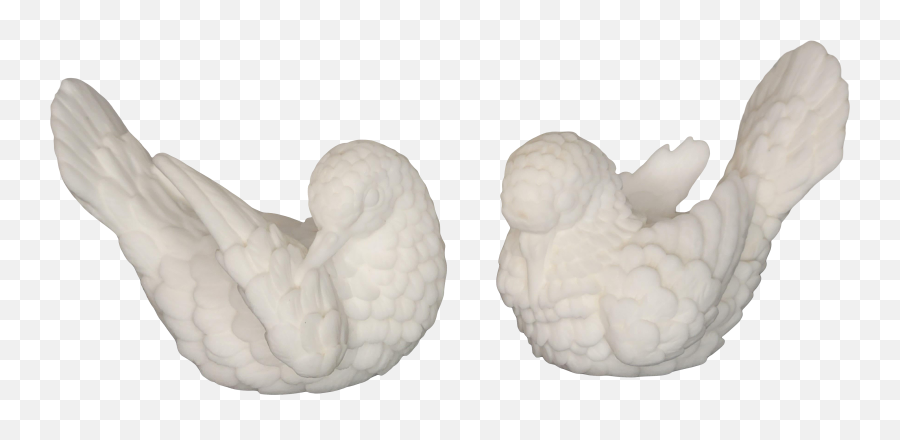 Mid 20th Century Italian Alabaster White Doves By A Santini - A Pair Emoji,White Doves Png