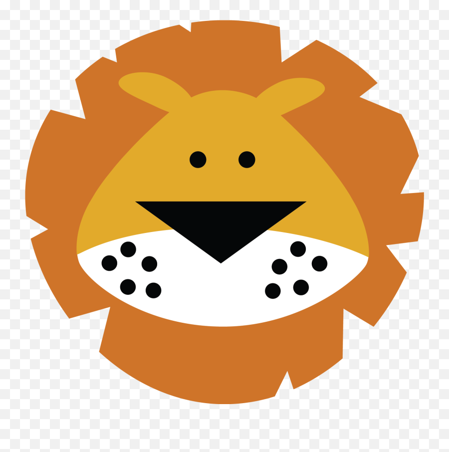 Cute Lion Face Cartoon Clipart - Cartoon Lion Head Clip Art Emoji,Lion Head Clipart
