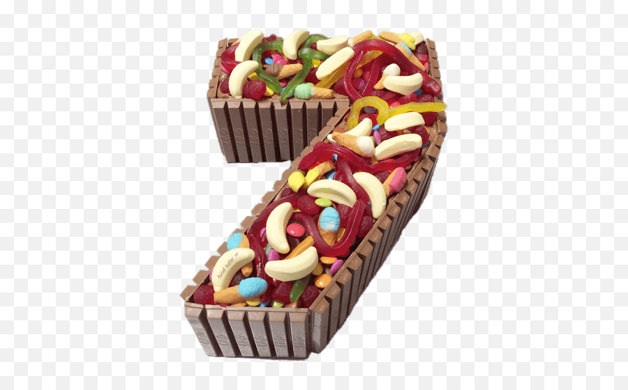 Sweets Number 7 Cake Transparent Png - Number Cake Kit Kat Emoji,Cake Transparent