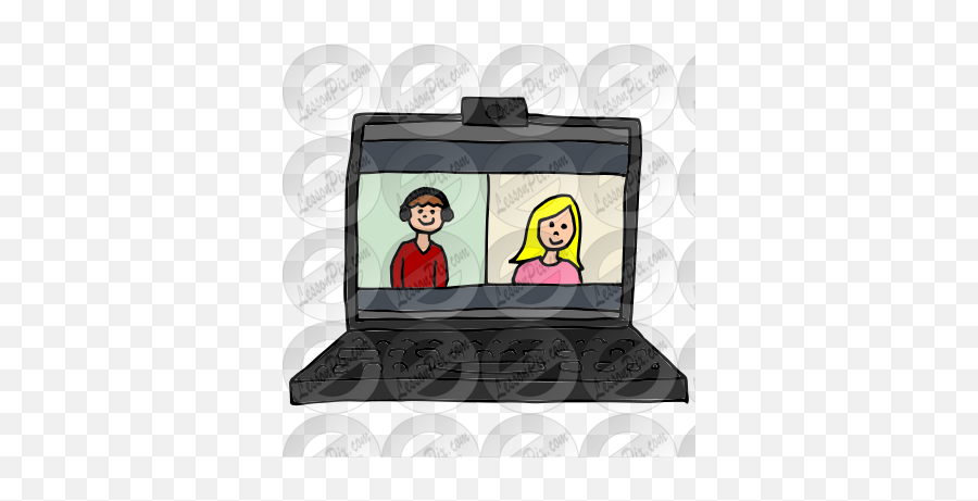Video Meeting Picture For Classroom Therapy Use - Great Netbook Emoji,Computer Screen Clipart