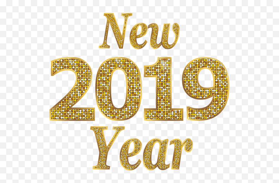 Happy New Year 2019 Gold Letters - Happy New Year 2019 Png Emoji,Free Happy New Years Clipart