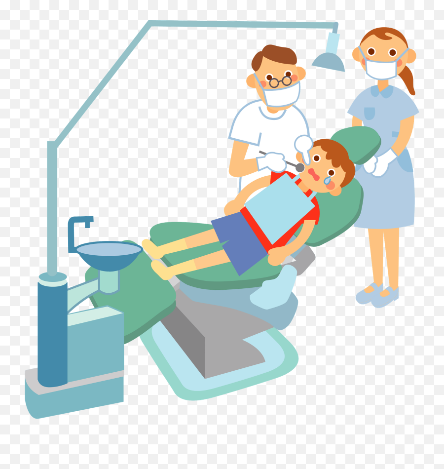 Dentist Is Treating Boy Clipart - Dentist And A Boy Clipart Emoji,Dentist Clipart