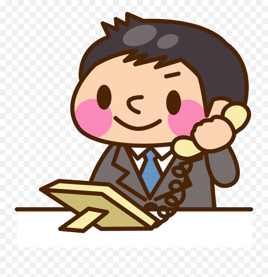 Businessman Is Calling Clipart Emoji,Call Clipart