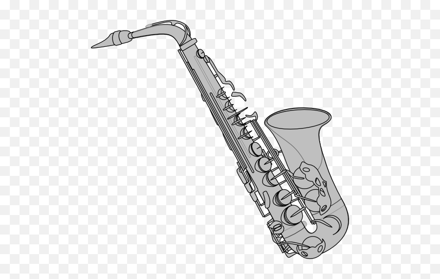 Silver Saxophone Png Transparent Png - Saxophone Clipart Transparent Emoji,Saxophone Clipart