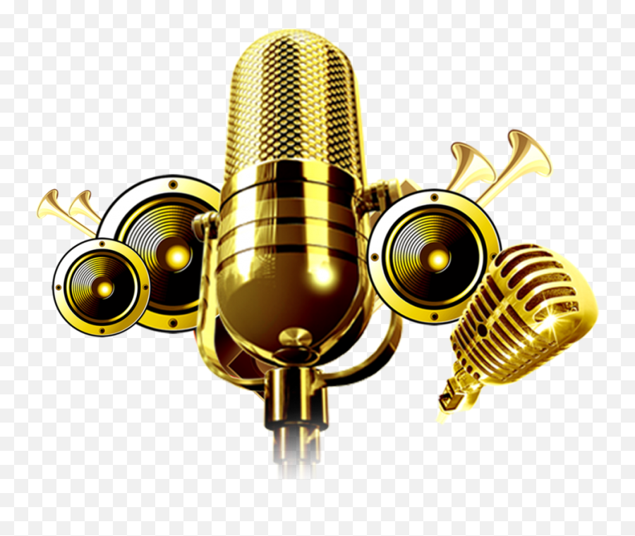 Download Retro Microphone Png Image - Transparent Background Gold Mic Png Emoji,Microphone Png