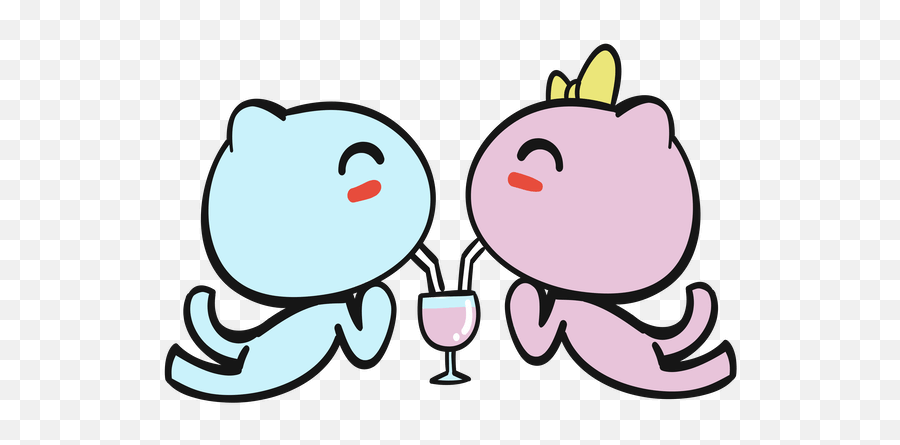 Love Is Sharing A Milkshake Clipart - Full Size Clipart Wine Glass Emoji,Sharing Clipart