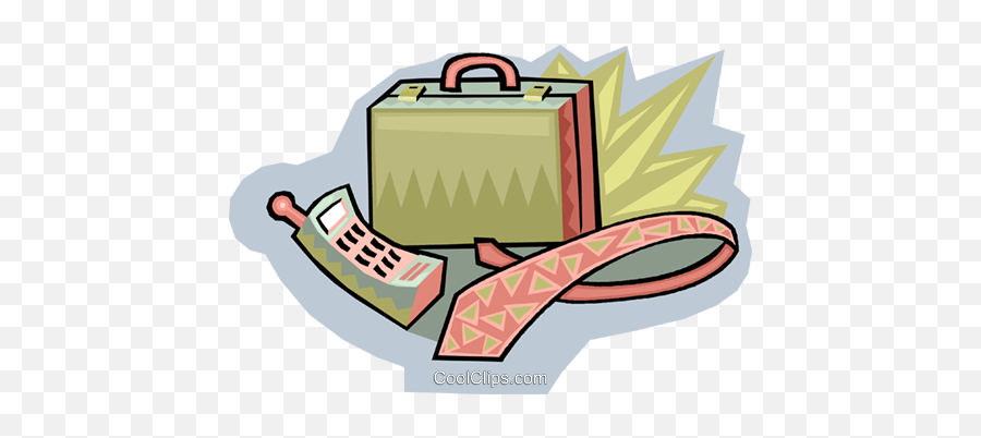 Neck Tie Briefcase And Cellular Phone Royalty Free Vector - Illustration Emoji,Briefcase Clipart