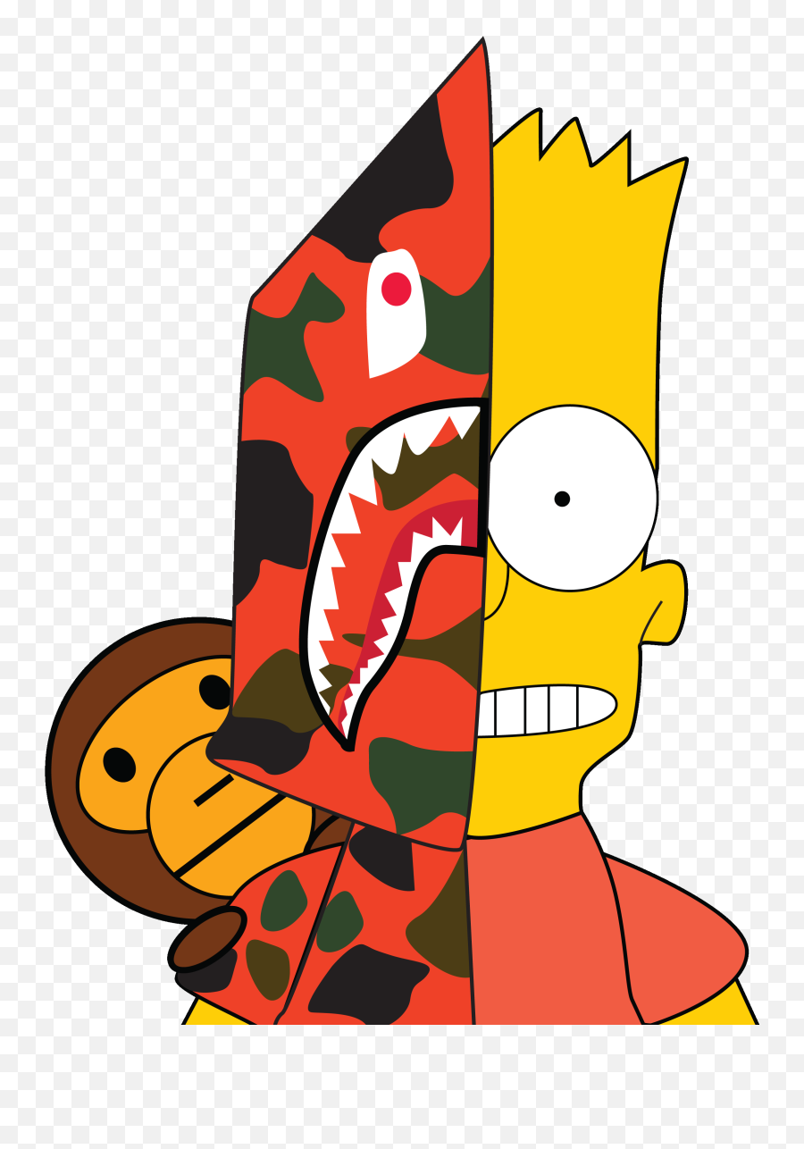 Bathing Ape Drawing - Bape Bart Simpson Drawings Emoji,Bape Logo