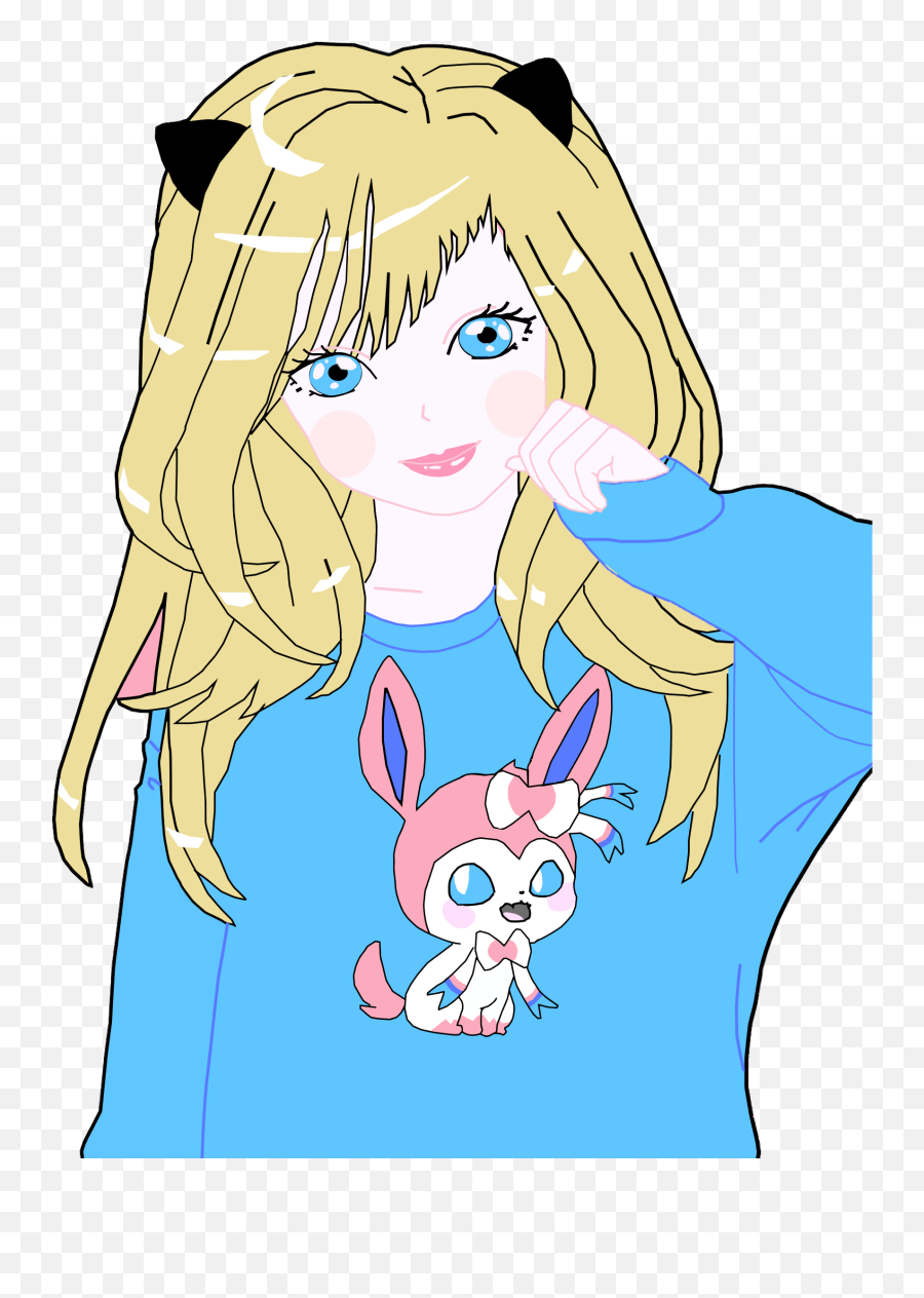 Picture - Anime Girl Blond Hair Cat Emoji,Anime Clipart