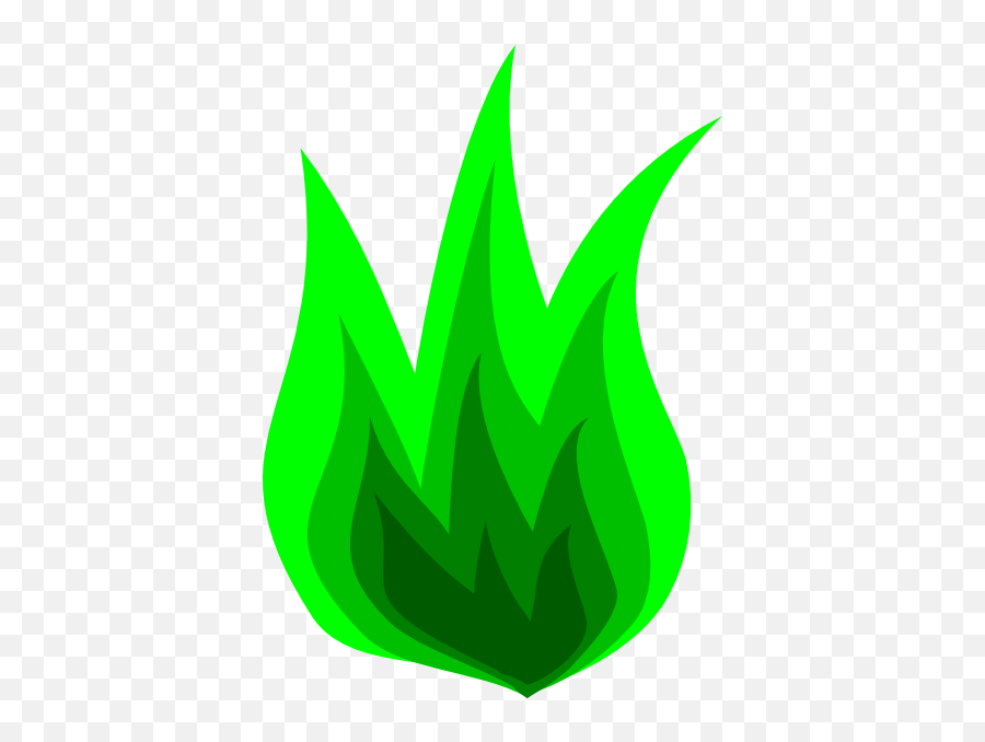 Green Fire 2 Clip Art At Clker - Green Flame Cartoon Png Emoji,Cartoon Fire Png