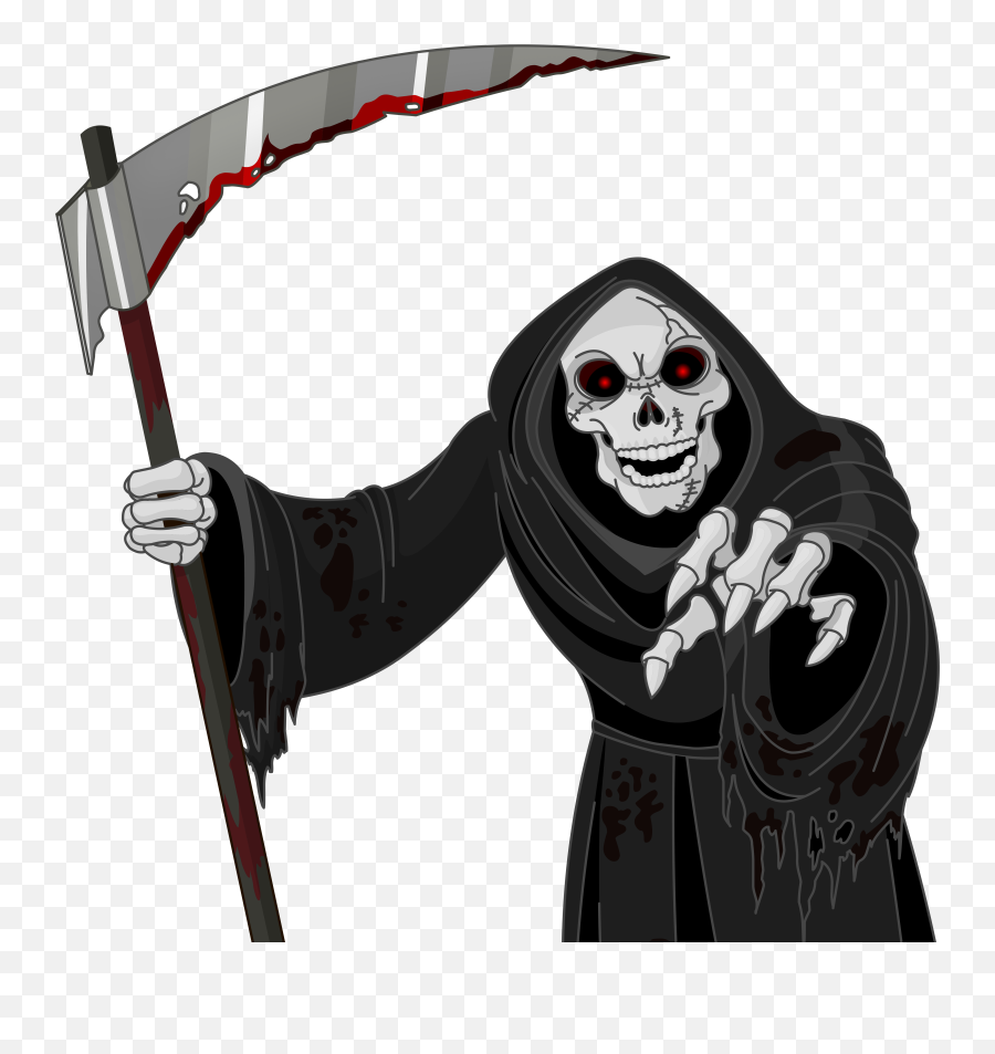 Scary Grim Reaper Png Vector Clipart G 2536833 - Png Clipart Scary Halloween Cartoon Emoji,Halloween Costume Clipart