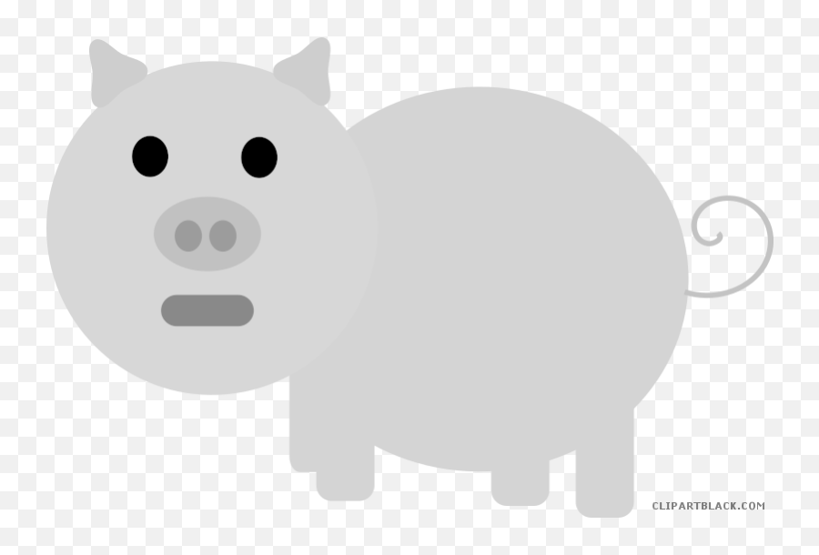 Download Hd Grayscale Animal Free Black White Images - Pig Smiley Face Emoji,Birthday Clipart Black And White