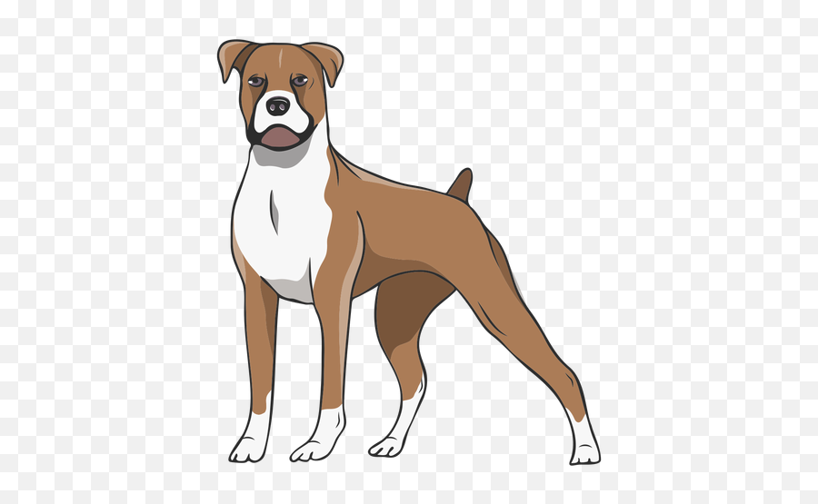 Standing Boxer Dog Illustration - Collar Emoji,Boxer Png