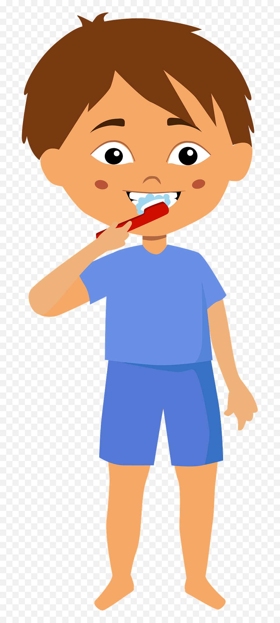 Boy Brushing Teeth Clipart Emoji,Teeth Clipart