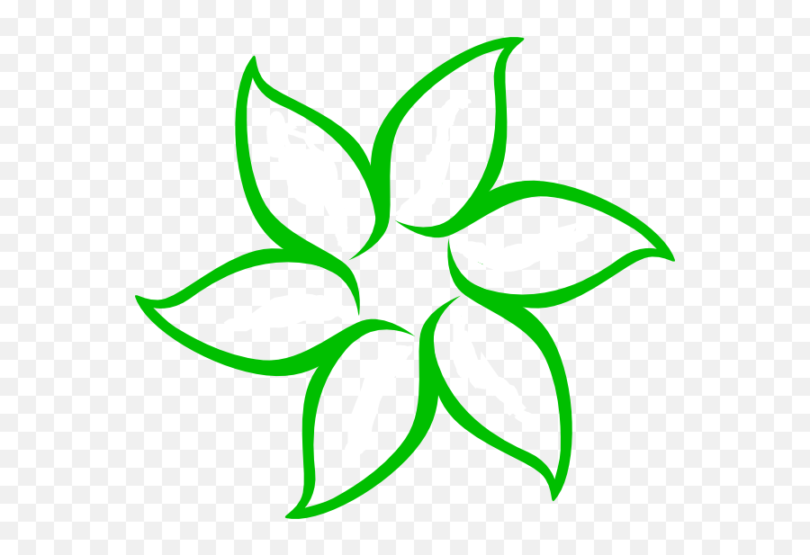 Green Flower Outline Clip Art At Clkercom - Vector Clip Art Icon Flower Black Png Emoji,Flower Drawing Png