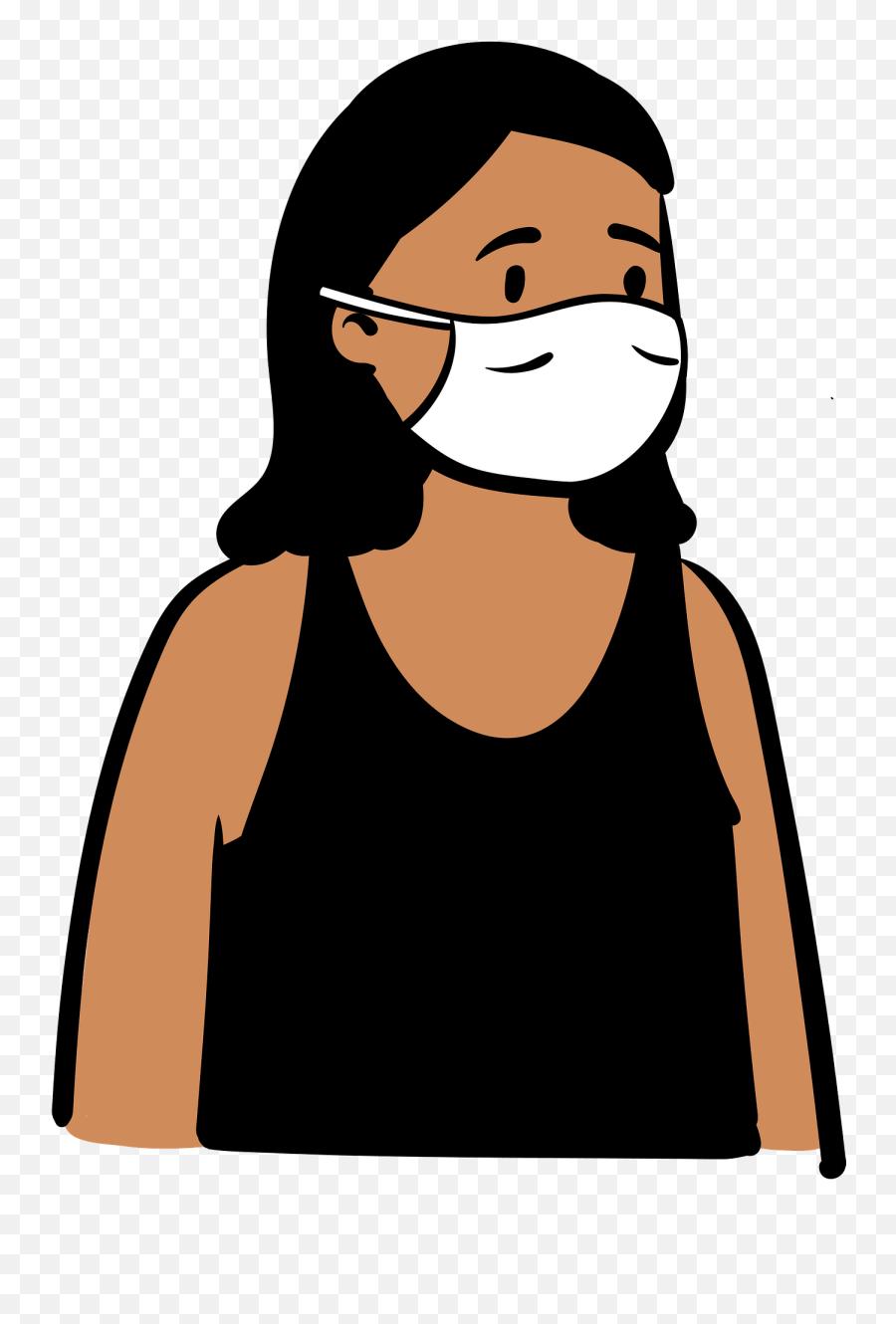 Tank Top Wearing Face Mask Clipart - Wear Mask In Clip Art Emoji,Face Mask Clipart