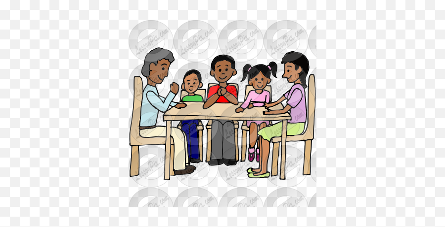 Family Dinner Picture For Classroom Therapy Use - Great Emoji,Meal Clipart