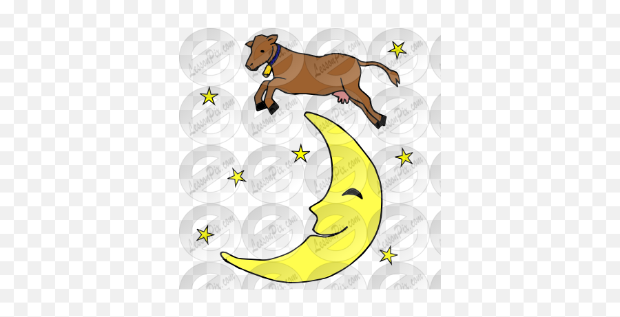 Cow Jumped Over The Moon Clipart Cow Jumped Over The Moon Emoji,Moon Clipart Transparent Background