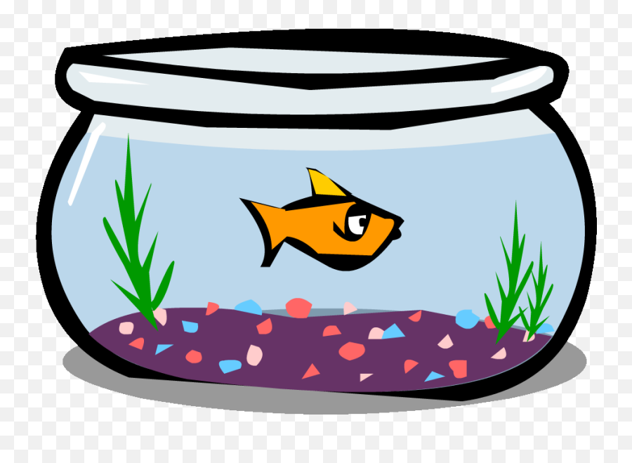 Download Goldfish In A Bowl Png Black And White Library - Fish In A Bowl Clip Art Png Emoji,Bowl Clipart