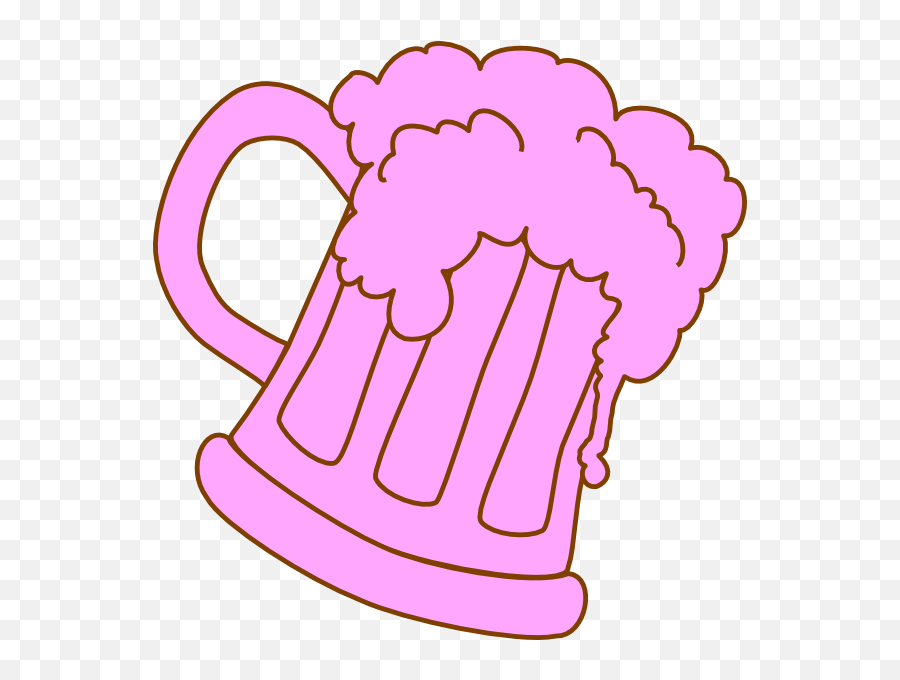 Pink Outline Beer Mug Clip Art At Clkercom - Vector Clip Beer Pink Clipart Emoji,Beer Mug Clipart