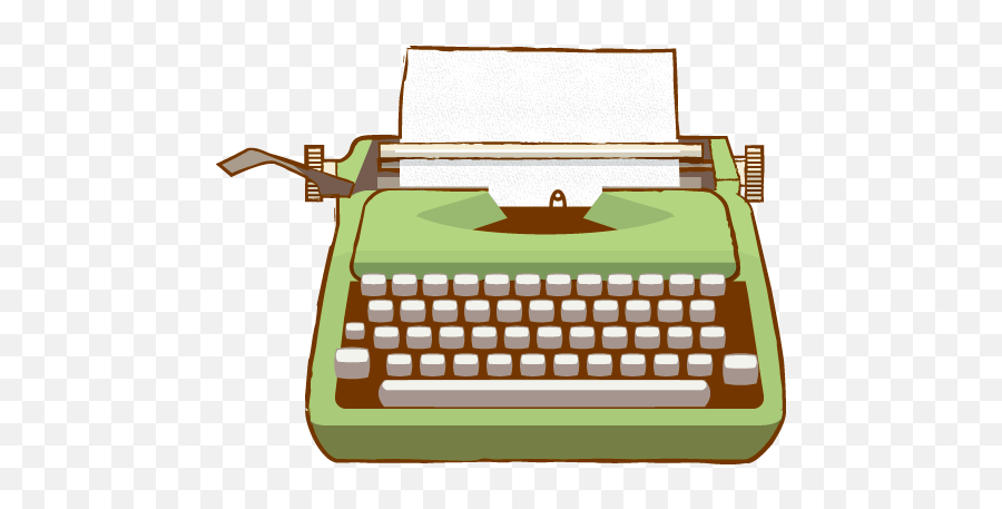 Vintage Typewriter Green Clipart Emoji,Typewriter Clipart