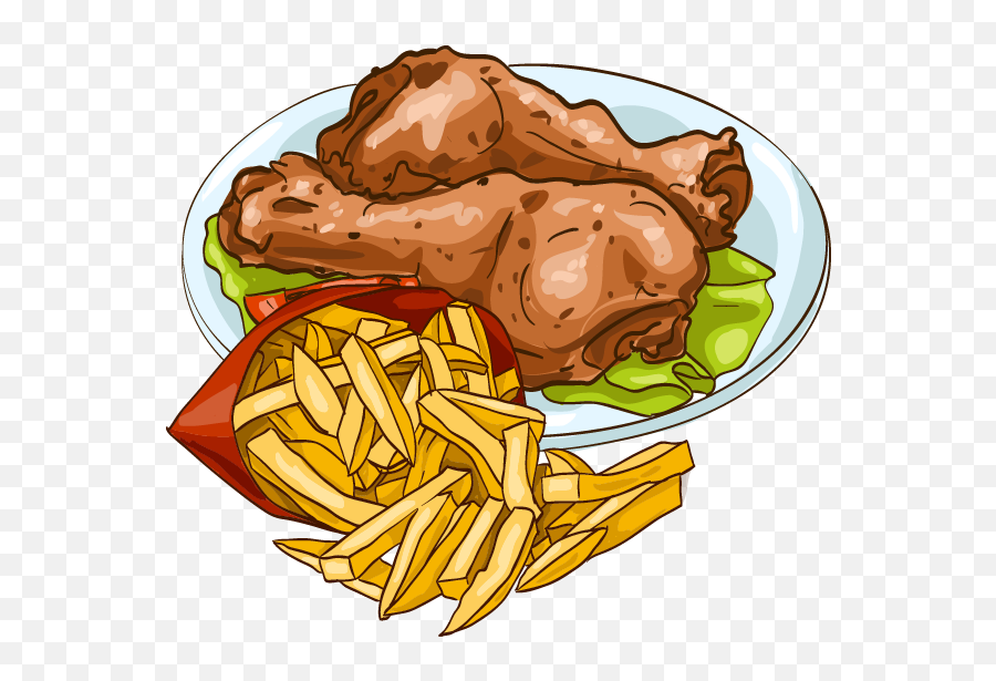 French Fries Fried Chicken Frying - Food And Price In Chicken Drumstick Eating Vector Emoji,Fried Chicken Clipart