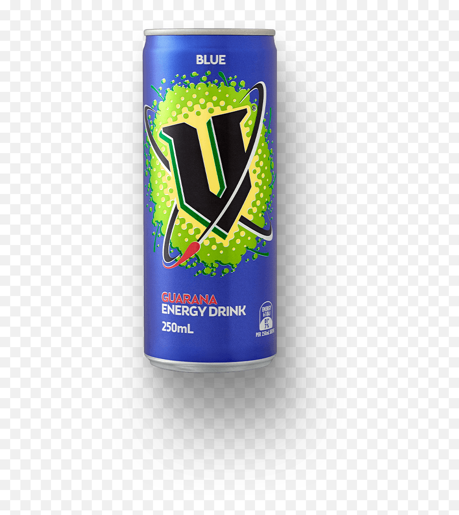 Energy Drinks - V Energy Drink Blue Can 250ml Hd Png Blue V Energy Drink Emoji,Energy Drinks Logo