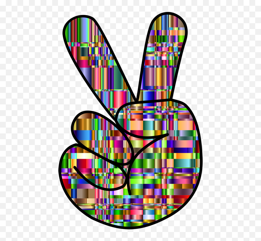 Visual Artspeace Symbolsv Sign Png Clipart - Royalty Free Hand Sign Peace Colorful Emoji,V Clipart