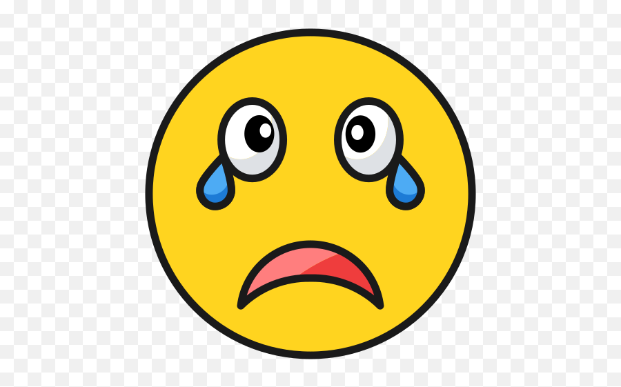 Cry Emoji Emoticon Sad Free Icon Of Emojis - Coloredoutlined,Cry Emoji Png