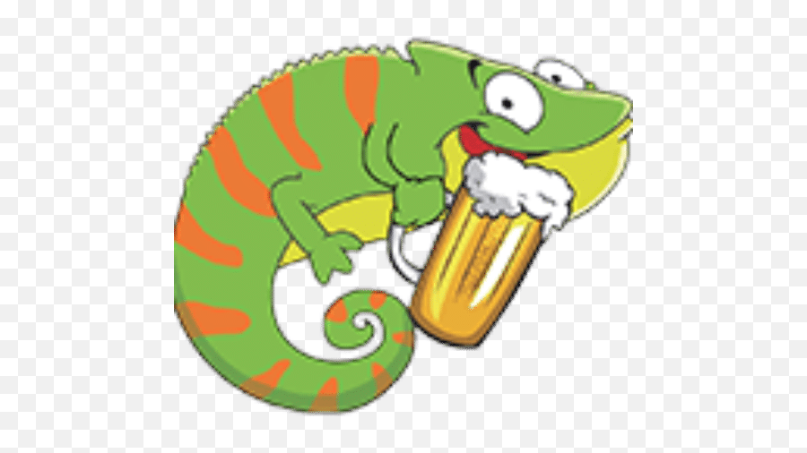 The Crafty Chameleon Pizza Wings Brews And Sports Emoji,Lizard Logo Drink
