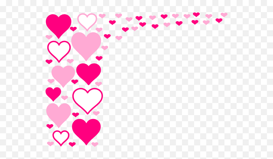 Pink Hearts Border Clip Art At Clkercom - Vector Clip Art Emoji,Pink Heart Clipart