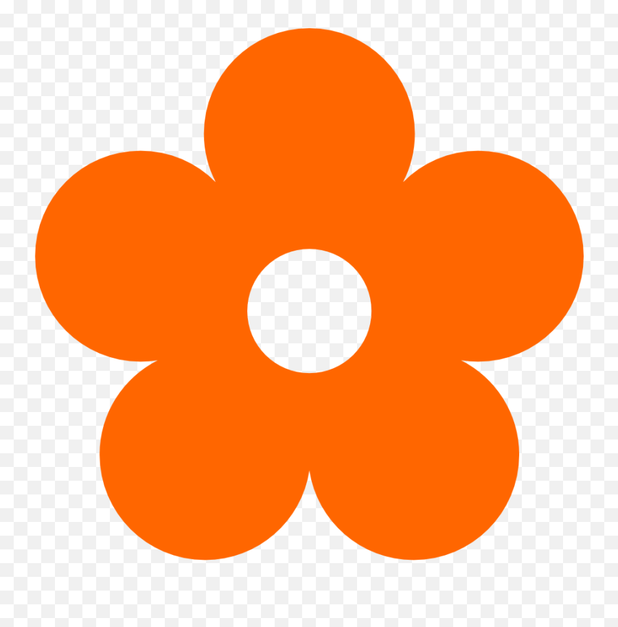 Orange Flower Clipart - Clip Art Emoji,Flower Clipart