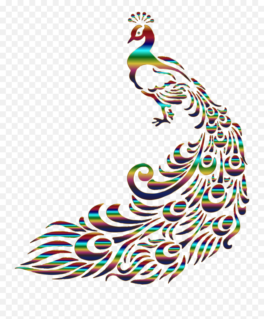 Clipart Chromatic Peacock 6 No - Clipart Peacock Png Emoji,Peacock Clipart
