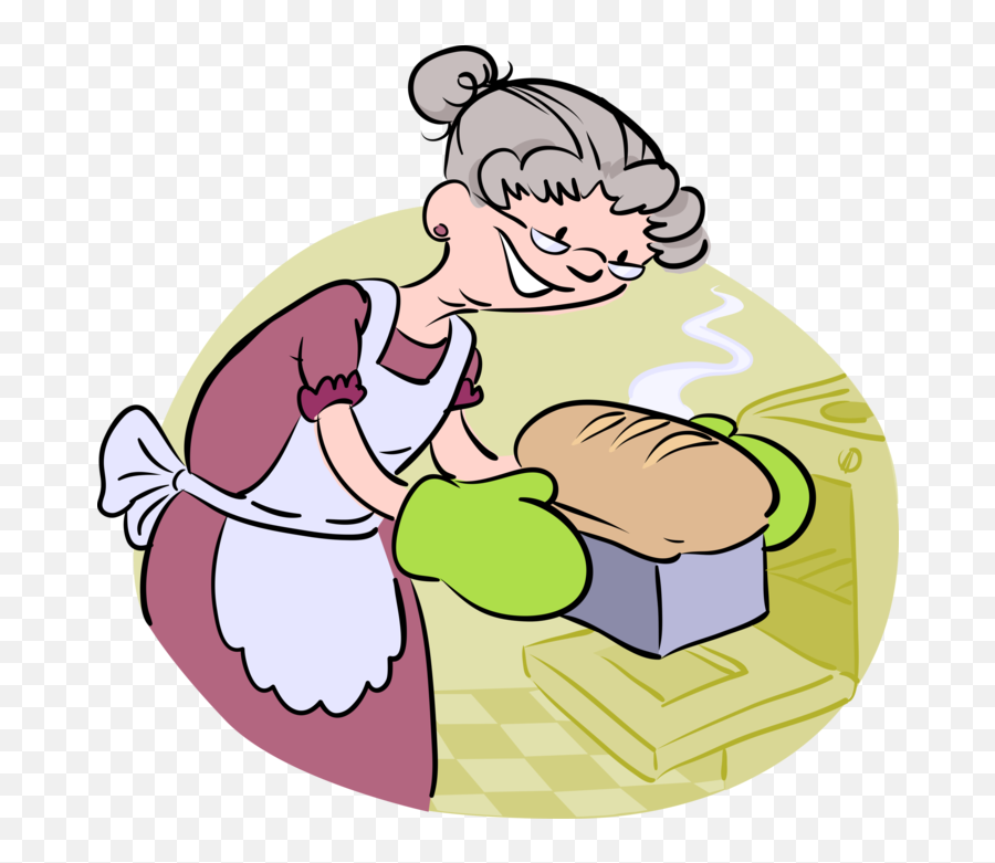 Cartoon Grandma Baking Hd Png Download Emoji,Grandma Png